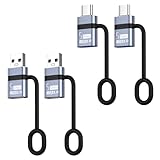 Liaoan USB C auf USB3.0 Adapter ，USB auf Type-C 3.0 Adapter 4 Stück，Thunderbolt 4/3 auf USB 3.0 Kompatibel mit i-Phone 16 Pro Max MacBook Pro Air 2023 i-Pad Mini iMac Surface und mehr