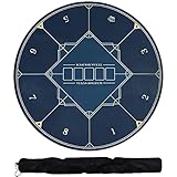 SFQEVHRZ Poker-Matte， Runde professionelle Pokermatte, tragbares Pokertisch-Layout aus Gummi for 8 Spieler mit Tragetasche(Blu)