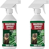 BMUT 2x500ml Marderspray für Auto, Dachboden & Garage, Sofort & Langfristig, Marderschreck & Marderabwehr (1000ml)