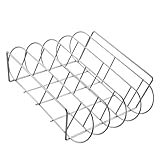 BESTonZON Bbq Rib Rack Grillhalterung für Rippchen und Steaks Robustes Leicht zu Reinigendes Grillgitter Stabiler Barbecue Stand für Party Picknick und Holzkohlegrill Langlebiges