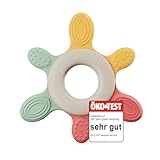 nip – Beißring | Nachhaltiger Beißring für Babys ab 3 Monaten aus über 65% natürlichen Rohstoffen. Beißring zur sanften Massage von Zahnfleisch, Zunge und Zähnchen | Rot/Grün/Orange