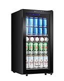 Kalamera Getränkekühlschrank, Bierkühlschrank mit Touch-Bedienfeld, 3-18°C Kühlzone, Flaschenkühlschrank 86 Liter, Blaue LED-Innenbeleuchtung, 41 dB, KRC-86GE