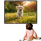 Weißer Projektor, faltbar, knitterfrei, weißer Bildschirm mit Haken und Seil, Heimkino, Innenhalterung, doppelseitige Projektion für Büros