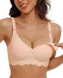 As Fairy Still-BHS zum Stillen, kabelloser, Nahtloser Schwangerschafts-BH, Ultra-Komfort-Schwangerschafts-Schlaf-Bralette für Frauen (Hautfarben L)