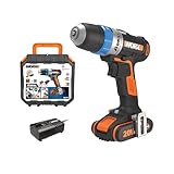 WORX 18V (20V MAX) Akku-Bohrschrauber mit Bitlock WX178, elektronischer Drehmomenteinstellung, Impulsmodus, 10-mm-Bohrfutter, kompakt und leicht, mit PoweShare-Akku und Ladegerät