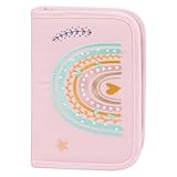 Baagl Federmäppchen für Mädchen - Schüleretui, Federtasche, Federmappe für Schreibwaren - Etui, Federpenal, Schulmäppchen (Regenbogen Rosa)