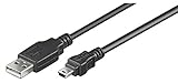 Goobay 93229 USB 2.0 auf USB 2.0 Mini Typ B Kabel 480 Mbits / USB A zu Mini B USB Stecker Adapterkabel / GoPro - Kartenleser - Hubs / Schwarz / 0,3m