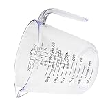 VICASKY Messbecher Transparent mit Klarer Präzises Flüssigkeitsmessgerät Kompakter Leichter Messbecher für Backen Kochen und Labor Vielseitig Einsetzbar und Einfach zu Bedienen