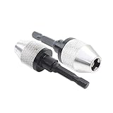 GZYF 2 Stücke 0,3-6mm Schnellspannbohrfutter Adapter 1/4 'Sechskantschaft Bohrer Konverter Schnellwechsel Silber & Schwarz