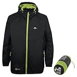 Trespass Unisex Erwachsene Qikpac Jacket Kompakt Zusammenrollbare Wasserdichte Regenjacke, Schwarz (Black), S
