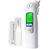 Ohrthermometer, Ohr Fieberthermometer für Baby Erwachsene, digitales infrarot-Thermometer mit 24 Einweg-Schutzkappen