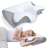 Memory Foam Nackenkissen Ein Ergonomisches Kissen Zur Linderung Von Nackenschmerzen Anti-Schnarch-Kissen FüR Papa FüR Seiten, RüCken & BauchschläFer Zur Verbesserung Der SchlafqualitäT, (Grau)