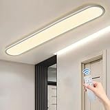 Oninio LED Deckenleuchte 140cm Dimmbare Deckenlampe mit Fernbedienung Modern Lang Deckenlampe Ultraslim Deckenleuchte für Schlafzimmer,Wohnzimmer,Flur,weiß