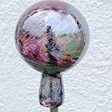Generisch Gartenkugel zum stecken Gartenstecker Rosenkugel violett frostfest Glaskugel mundgeblasen Durchmesser ca. 9 cm Oberstdorfer Glashütte
