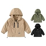 Softshelljacke Jungen Mädchen Thermo Gefütterte Winddicht Regenjacke Winterjacke Kinder Kleinkind Regendicht Outdoorjacke Sweatjacke Winter Schule Warme Trenchcoat (Khaki, 3-4 Years)