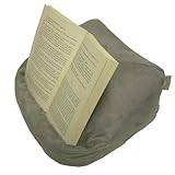 LESEfit soft Buchkissen Lesekissen – frei formbarer Buchhalter für Bett - Handgefertigt aus Antirutsch Wildlederimitat & Mikroperlen – weich waschbar drehbar – grau matt