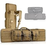 93cm / 108cm / 118cm /140cm Taktisches Jagdgewehr Waffenkoffer, Lange Jagdtasche, waffentasche für langwaffen abschließbar, mit Justierbarem Schultergurt für Schießen und Jagen(Khaki,42in/108cm)