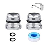 BlueXP 2 Stück Wasserhahn-Adapter M18-M22 Aussengewinde Wasserhahn Metall Wasserhahnadapter mit Gummidichtung für Badezimmer Küche Wasserreiniger