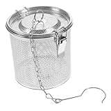 DEARMAMY Edelstahl Gewürzkorb mit Drahtnetz und Kette Nützliches Gewürzsieb für Brühen und Kochen Korrosionsbeständig Praktischer Abtropfkorb für Küche und Teezubereitung