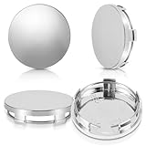 AOZUO 4 Stück Nabendeckel 60mm/2,36 Zoll, Radnabenkappen Ersatzabdeckungen für Felgennaben universelle ABS Radkappen zum Einrasten Kunststoff Polierte Oberfläche für Felgen Die Meisten Autos(Silber)