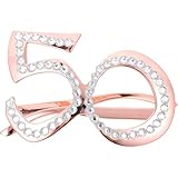 LIFKOME Partybrillen mit Zahl 50 Altersgerechte Geburtstagsbrillen für Strandurlaub und Tanzveranstaltungen