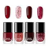 4 Farben Nagellack Set - Ungiftig, Umweltfreundlich und Schnell Trockener Nagellack auf Wasserbasis