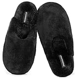 Snug Leaves Damen Flauschige Hausschuhe mit Kunstfell und Memory Foam, Sexy und Klassische Pantoffeln Schwarz,40/41 EU
