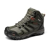 NORTIV 8 Herren Trekkingschuhe Wanderschuhe Outdoorschuhe Wanderstiefel Wasserdicht Hiking Boots Kletterschuhe Bergsteigen Klettern Wandern Schuhe Armee/GRÜN/SCHWARZ/ORANGE 160448_M-E Größe 42 (EUR)