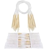 Curtzy Bambus Rundstricknadel Starter Set mit Aufbewahrungstasche (16 Paar) 16 Größen - 2mm bis 12mm - Stricknadelset mit Klaren Kunststoffröhren für Garn Web & Häkelprojekte Stricknadelset Bambus