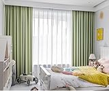 Wycian Boho Vorhänge Gardinen 2er Set Hellgrün Verdunkelung Unifarbe H183 x B137 cm (2er Pack) Tuch