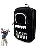 Golfballtasche – Golf-Zubehör-Halter, mehrere Taschen, Golf-Te-Organizer-Tasche | Golfball-Tasche mit Tee-Halter vorne, Golf-Wertsachen-Hüfttasche für Männer und Frauen, 14 x 5 x 21 cm