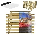 MODO24 Komposter KMP, Holzkomposter, Steckkomposter, Gartenkomposter, Druckimprägniert, Wetterfest, UV-beständig, Maulwurfgitter, Schutzgitter, Abmessungen 100x100x70 cm, Kapazität 600 l, Naturholz