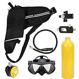 RASTKY Unterwasser-Atmungsset Hochwertiges 1-Liter-Tauch-Sauerstofftank-Set für Tragbare Tauchausrüstung für 20–30 Minuten (Yellow)