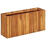 QJBSAVVA Hochbeet 100x30x50 cm aus Akazienholz Garten Hochbeet Holz massiv für Balkon Terrasse und Kräuterbeet im natürlichen Design