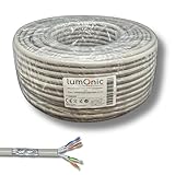 Lumonic 50m Netzwerkkabel CAT 6 S/FTP PIMF I Cat6-Kabel, Gigabit Lan Kabel, Ethernet Kabel I Flexibles Verglegekabel geschirmt, für den Innenbereich b
