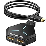 KiWiBiRD HDMI Splitter 1 in 2 Out HDMI Verteiler 2 Monitore Gleichzeitig HDMI Duplikator 4K @ 60Hz 3D 2160p 1440p 1080p HDCP, Kompatibel mit PS5 PS4 TV Box Fernseher Gaming PC Laptop Projektor