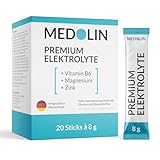 Medolin® Elektrolyte - Zur Verbesserung des Wasserhaushalts | Premium Elektrolyt Pulver | Leckerer Orangengeschmack - Vegan & glutenfrei, 20 Sticks je 8 g