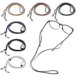 Amabro 6 Stück Brillenbandhalterkette, Brillenkettenhalter um den Hals Leder Wildleder Brillenband Sonnenbrillenkette Brillenband Lanyard für Damen und Herren