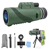Monokular Fernglas Fernrohr Erwachsene Fernrohr Teleskop Monokular Teleskop Monokulare BAK4-Prisma Zoom Monocular 40x60 mit Stativ und Smartphone Adapter für Vogelbeobachtung