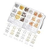 Sewroro DIY Ohrring Zubehör Set Leder Ohrhaken Karabinerverschluss Biegering Schmuckherstellung Kit für Ohrringe Basteln und Kreative DIY Schmuckgestaltung