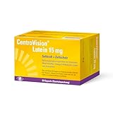 CentroVision Lutein 15 mg – Zur Erhaltung der normalen Sehkraft, Nahrungsergänzungsmittel mit Vitamin C, Vitamin E, Vitamin B2, Zink, Kupfer, Omega-3-Fettsäuren, Lutein und Zeaxanthin, 90 St.