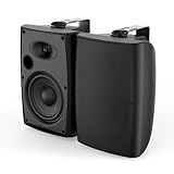 Herdio 6,5 Zoll Outdoor Lautsprecher wasserdicht Passive 2-Wege 400W Wandlautsprecher mit kraftvollem Bass für Patio Home Indoor Poolside Deck Backyard (Paar, Schwarz)