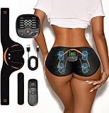 Aiorddl ABS-Stimulator-Former, intelligent, umwickelter tragbarer Gürtel, intelligente Körperformungsmaschine, EMS, kabelloses Fitnessgerät für Männer und Frauen (Schwarz)