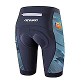 NICEWIN Radlerhose Damen mit Sitzpolster 4D Gepolstert Fahrradhose kurz Sporthose Atmungsaktive Schnell Trocknende Stoßfeste Radlershorts Damen,M,Grau
