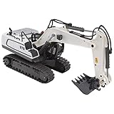 SUPYINI RC-Bagger Im Maßstab 1:20, 11 Kanäle, 2,4 G MHz, Kunststofflegierung, Ferngesteuerter Bagger, Baufahrzeuge, Spielzeug für (Weiß 11 Kanäle BC1043)