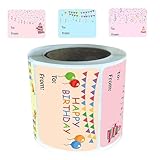 KICHOUSE Happy Birthday Aufkleber mit Zuverlässiger Haftung Bunte Geburtstags etiketten für Party Geschenkdekoration Vielseitige Namensetiketten für Schule und Büro