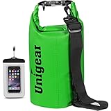 Unigear Dry Bag, 2L/5L/10L/20L/30L/40L/55L, wasserdichter Beutel wasserdichte Taschen Seesack Packsack mit Handytasche und Gurte für Boot und Kajak, Angeln, Rafting, Schwimmen, Camping und Snowboarden