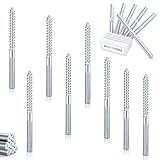 eupdd 15 Stück Stockschrauben M10 x 140 mm: Torx Stockschrauben, Schraubstifte aus verzinktem Stahl, Doppelgewindeschrauben für Rohrschellen, Möbelmontage, Holzgelenke und Möbelbeine