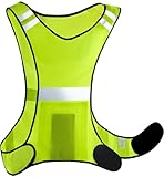 Laufweste für Joggen, Fahrrad - Reflektierende Warnweste - Für Damen & Herren - Atmungsaktiv - Leicht (XL bis XXL)