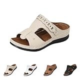 Orthopedische Sandals Damen Thick Bottom Fashion Sandalen PersöNlichkeit Frauen Schuhe Feste Farbe Hang Ferse Hausschuhe Sandalen Faux Pelz Slippers